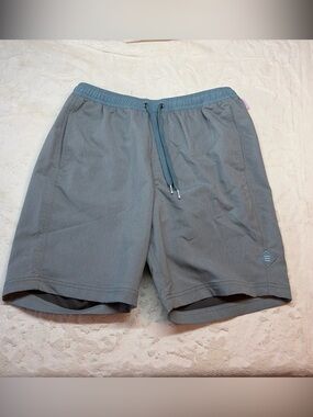 Free Fly Training Shorts Men Sz M Gray Stretch Performance 8" Nylon Bamboo